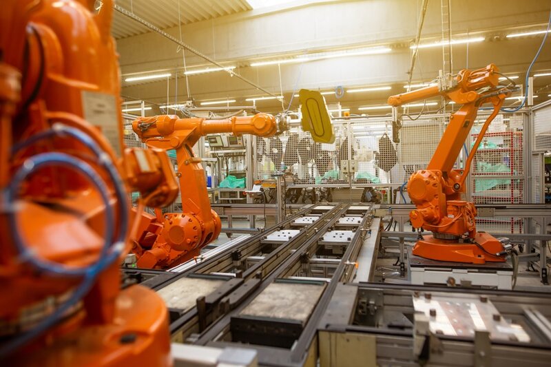 Automated factory assembly line representing agentic software development