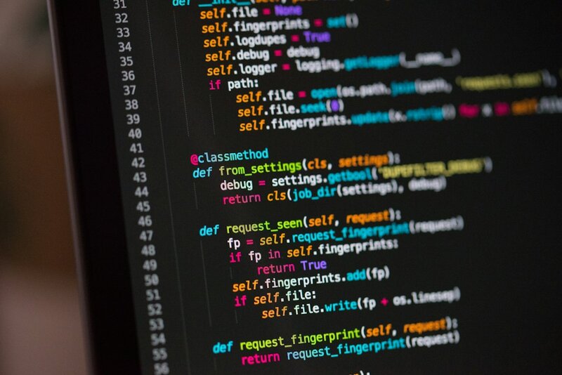 Lines of code on a computer screen